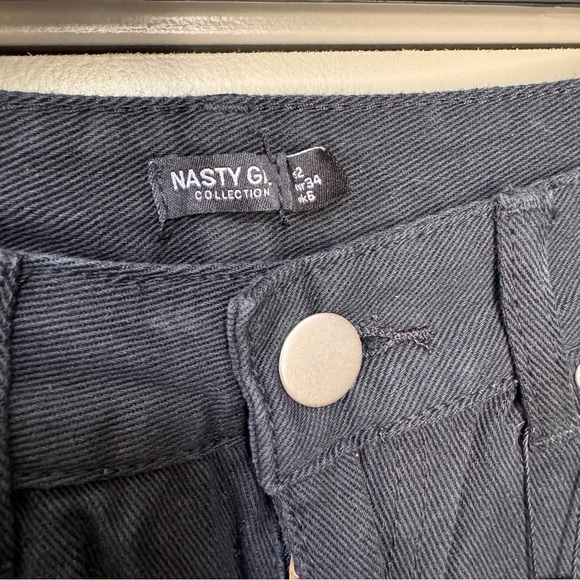 NWT NASTY GAL | Black Distressed High Rise Jeans Get Your Shread In the Game - Picture 9 of 12